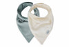 Bavoir Bandana Velvet Rib Sea Green/Ivory (2pack)