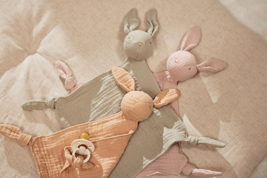 Doudou attache sucettes Bunny Wild Rose