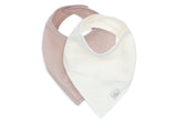 Bavoir Bandana Rose/blanc (2 pack)