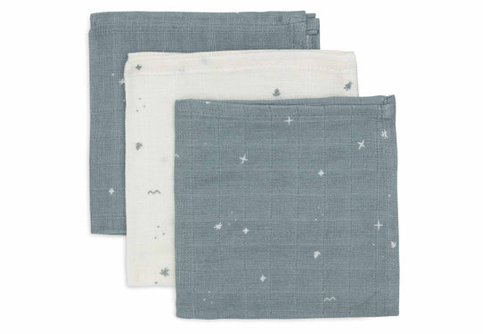 Serviette gaze de coton 31x31cm Twinkling Sea Green (3pack)