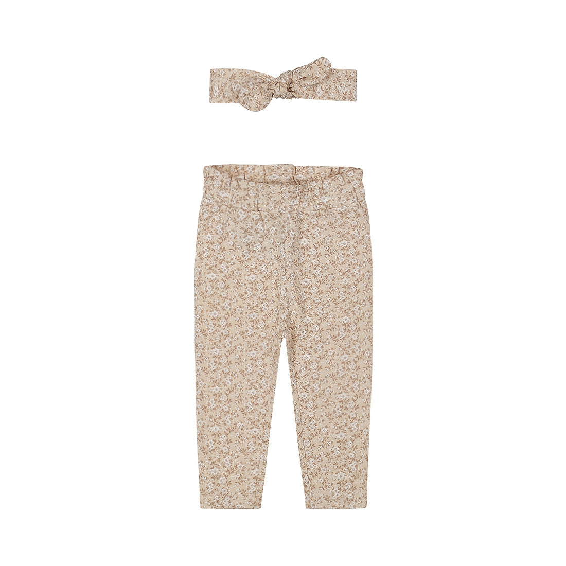 Pantalon + bandeau Beige fleuri