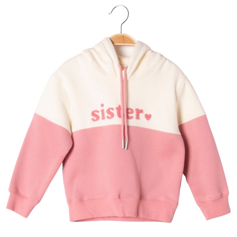 Schwester-Sweatshirt Beige/Rosa