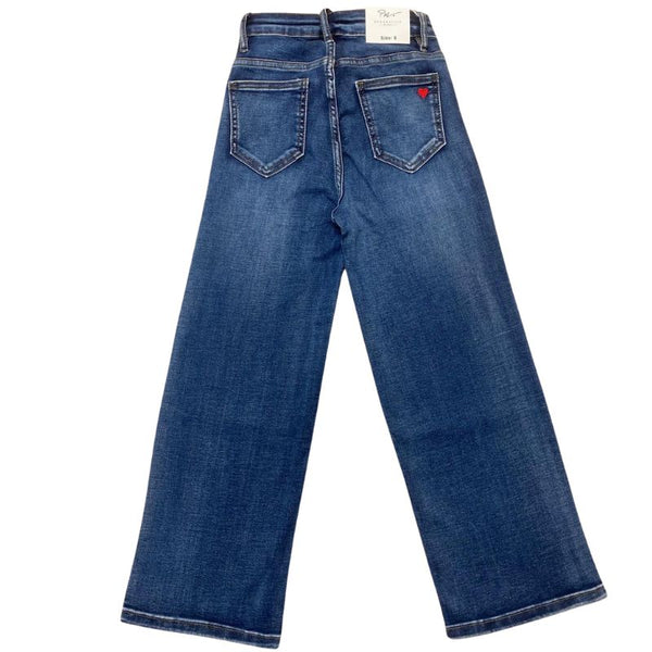 Blauwe hart brede jeans