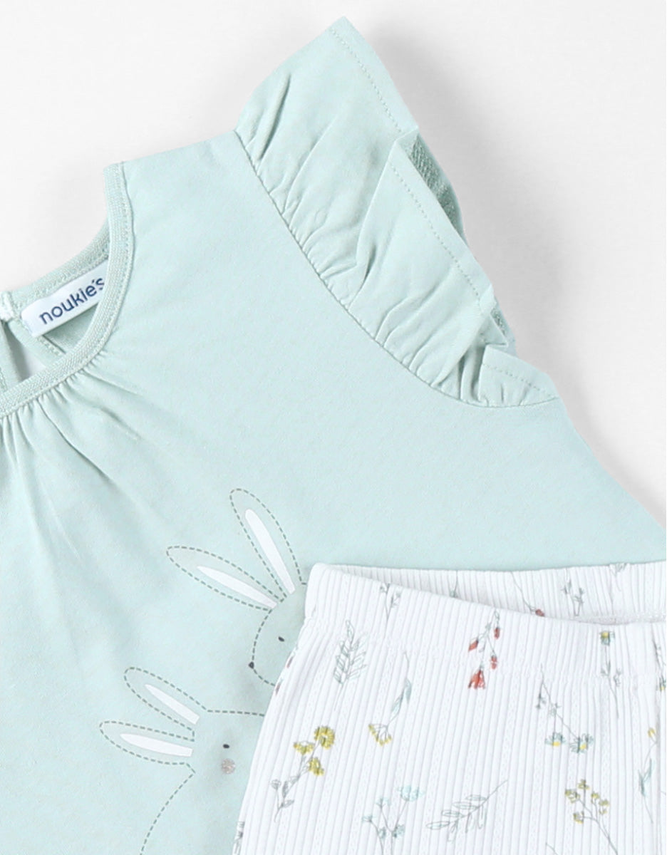 Pyjama Pretty flowers Vert/Blanc