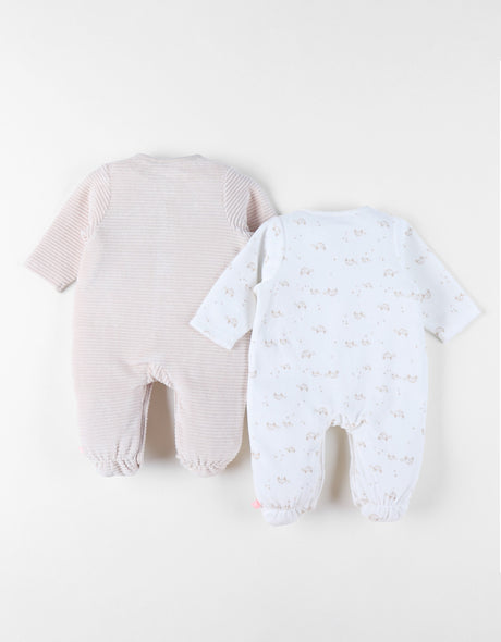 Pyjama Newborn Beige/Blanc